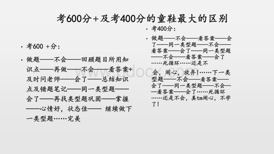 教学考600分+及考400分的童鞋最大的区别.ppt