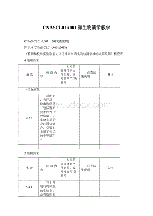 CNASCL01A001微生物演示教学Word下载.docx