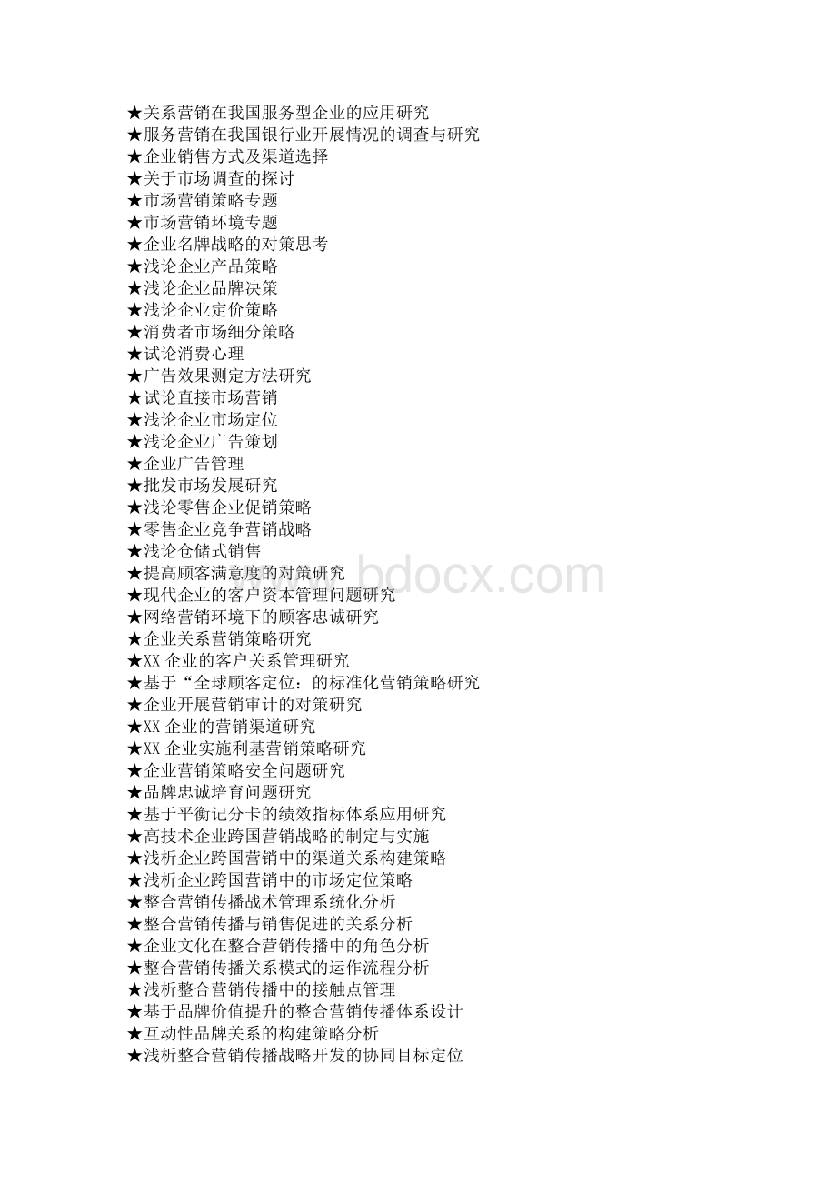 市场营销专业毕业论文参考选题大全(1218个)文档格式.doc_第3页