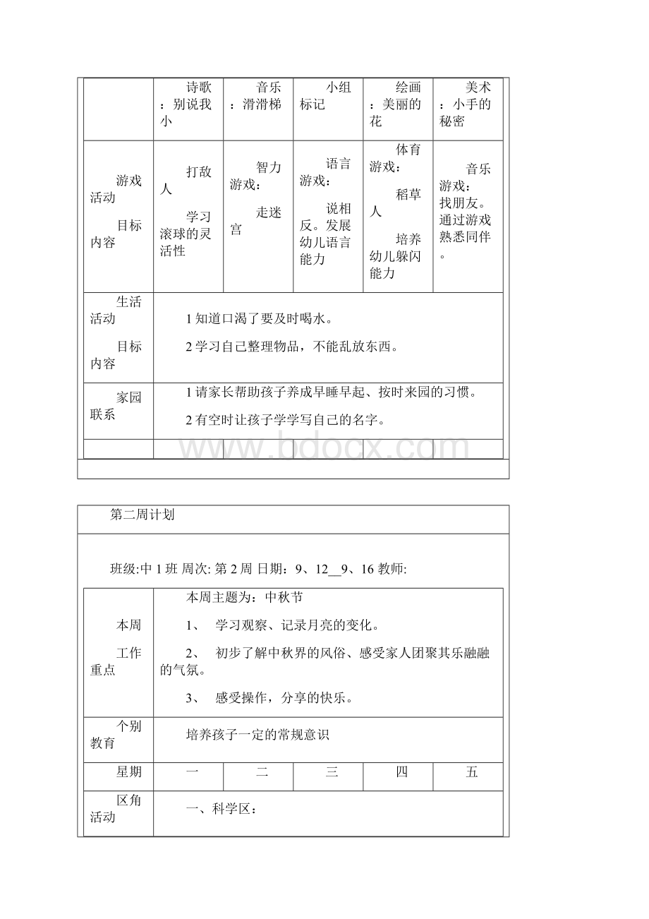 年中班上学期的周计划及日计划表Word文件下载.docx_第2页