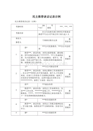 民主推荐谈话记录示例Word下载.docx