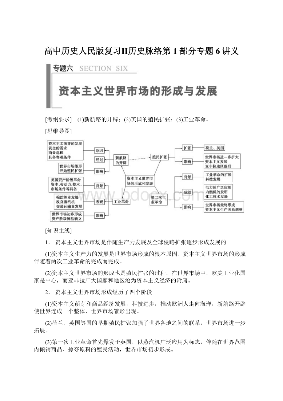 高中历史人民版复习Ⅱ历史脉络第1部分专题6讲义.docx_第1页