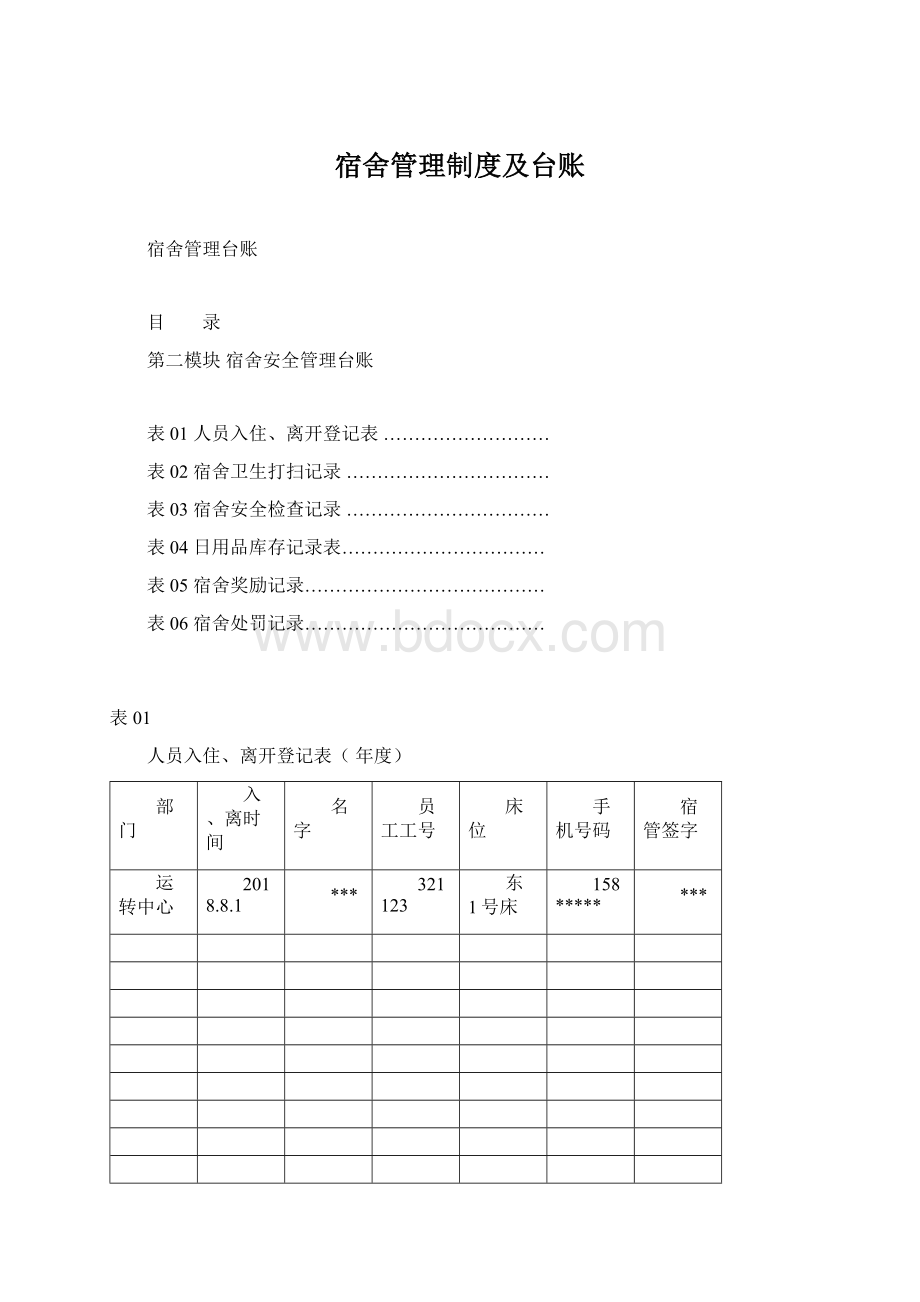 宿舍管理制度及台账.docx