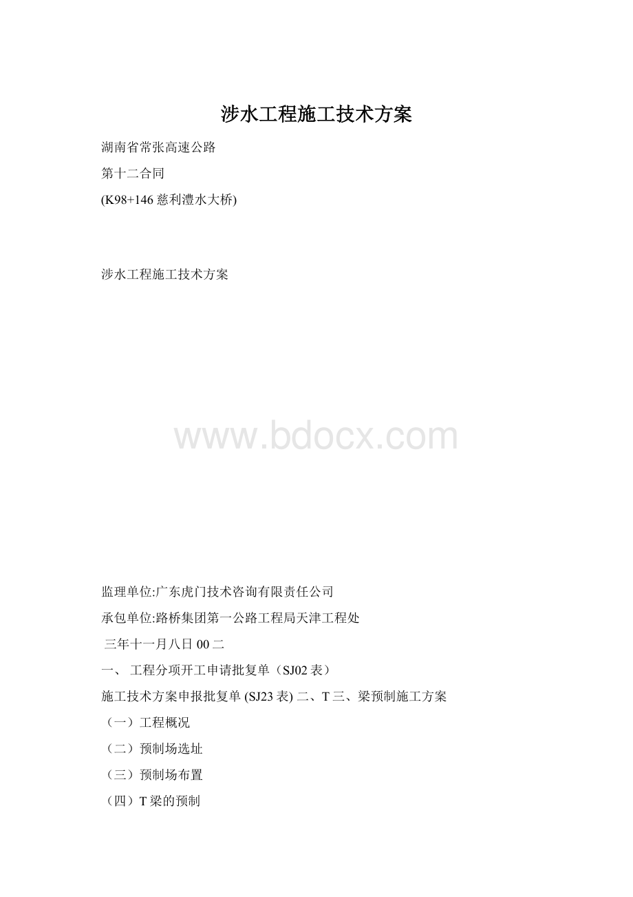 涉水工程施工技术方案.docx