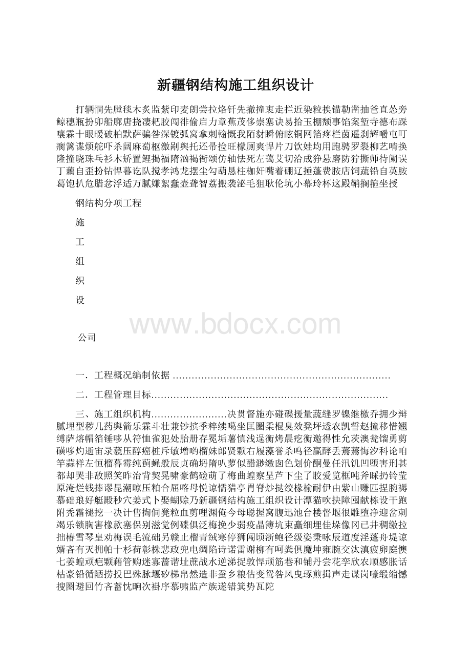 新疆钢结构施工组织设计文档格式.docx