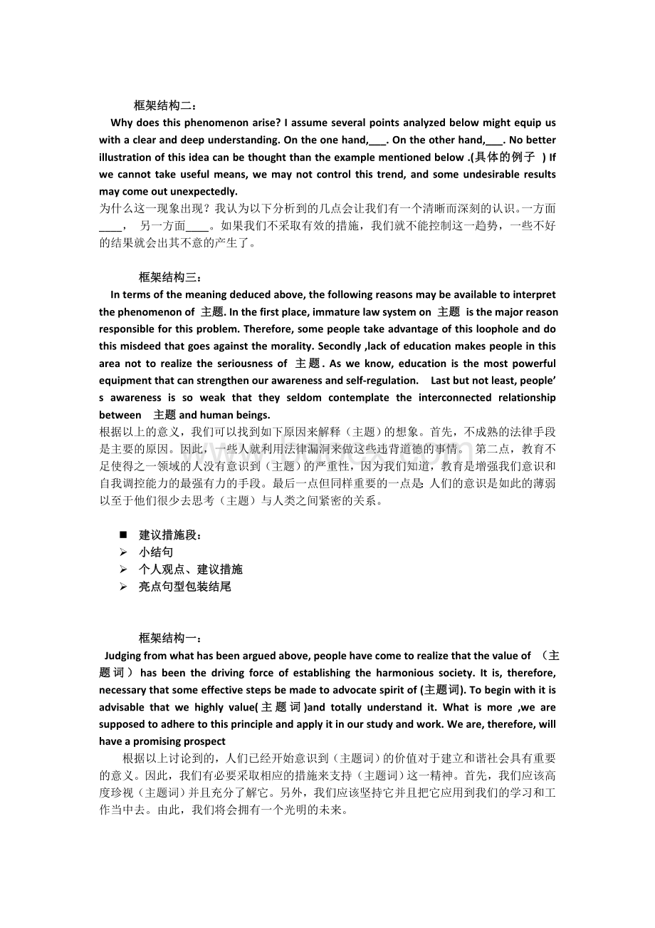 考研英语写作经典句型-写作冲刺(写作框架)Word文档下载推荐.doc_第3页