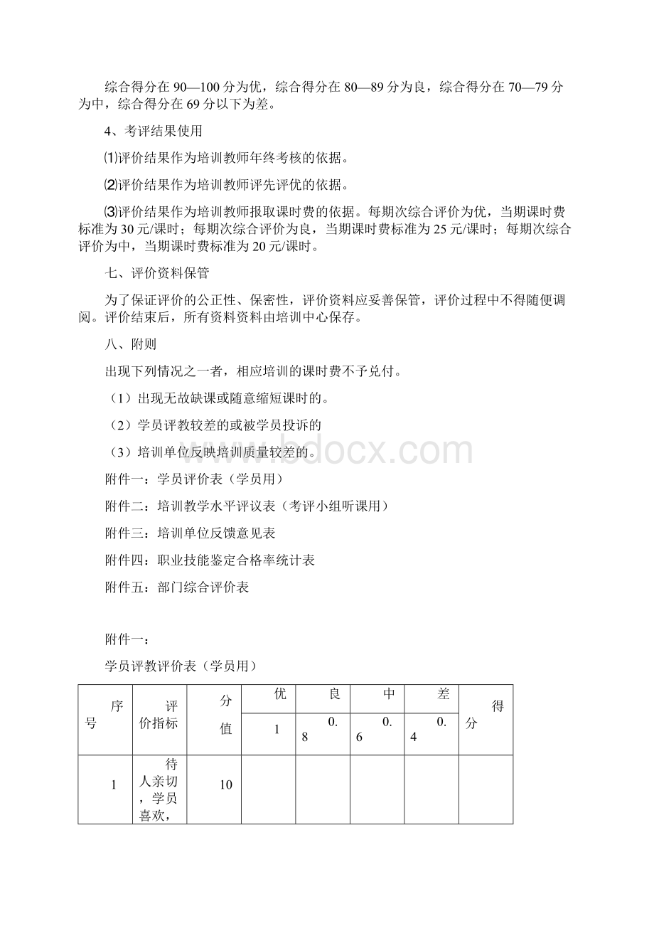 培训教师教学质量考评实施办法.docx_第3页