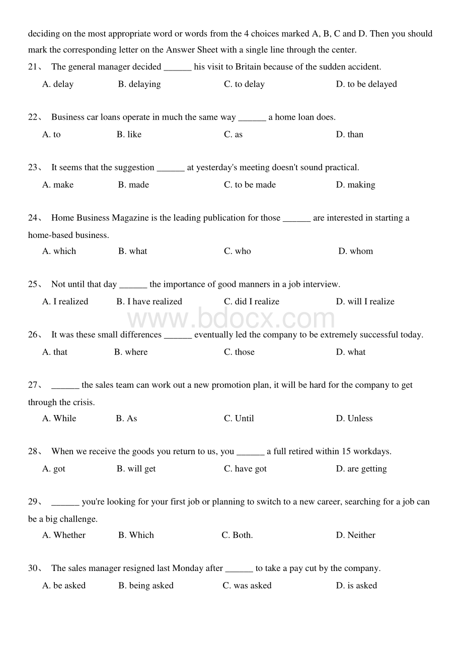 英语A级真题PRETCOA资料下载.pdf_第3页