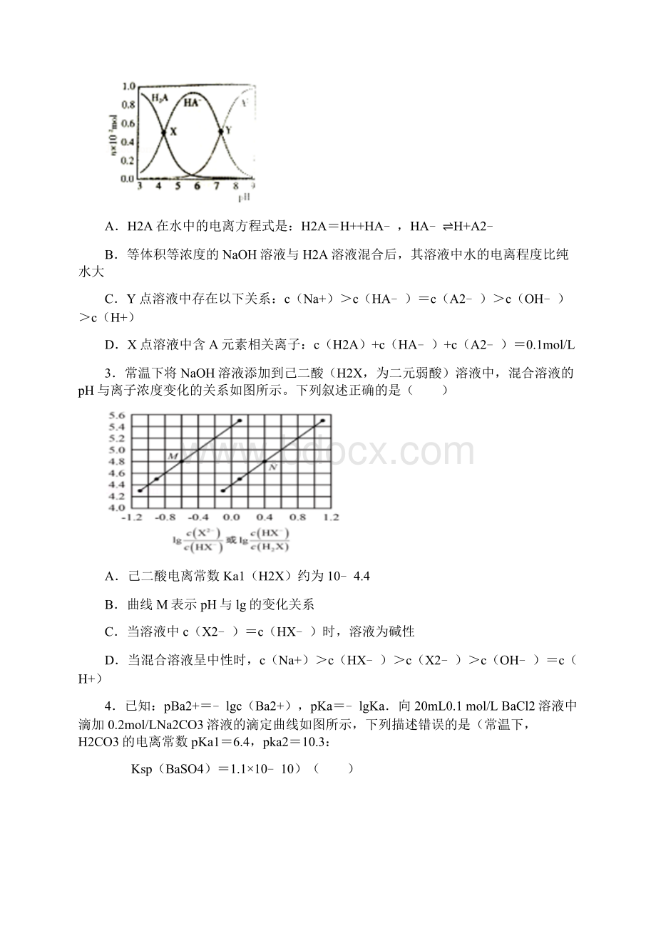 水溶液中的离子平衡图像分析题学生版.docx_第2页