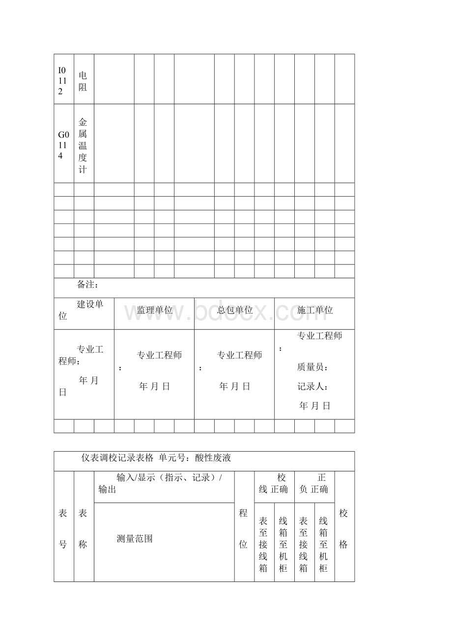 仪表调校记录表格Word文件下载.docx_第2页