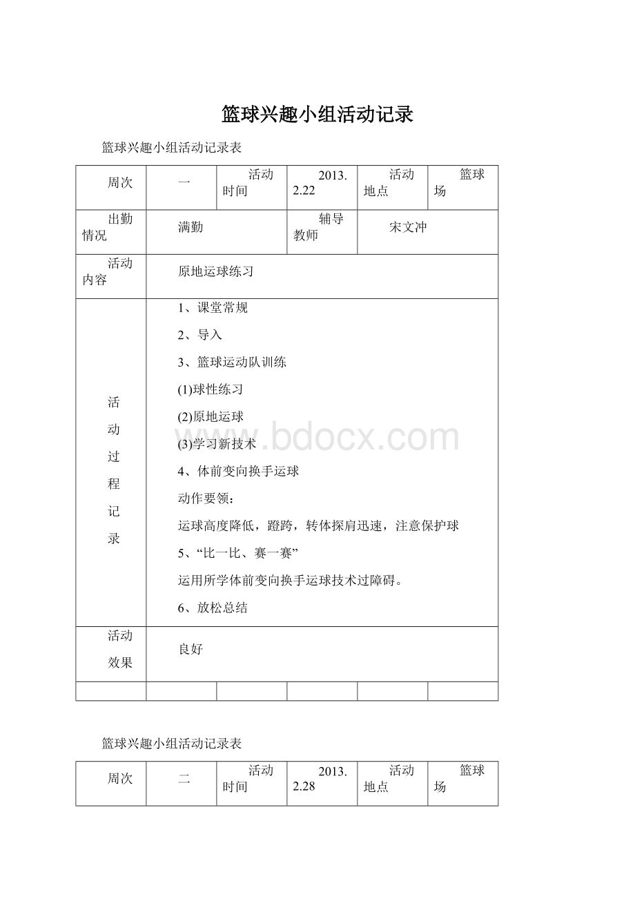 篮球兴趣小组活动记录Word文件下载.docx_第1页