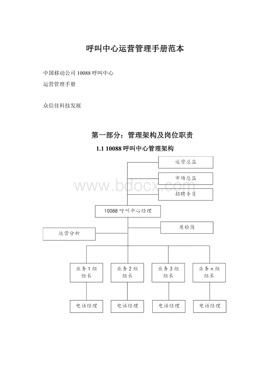 呼叫中心运营管理手册范本.docx