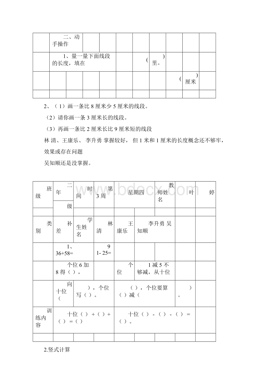 完整word版小学二年级数学培优辅差工作记录docWord格式.docx_第2页