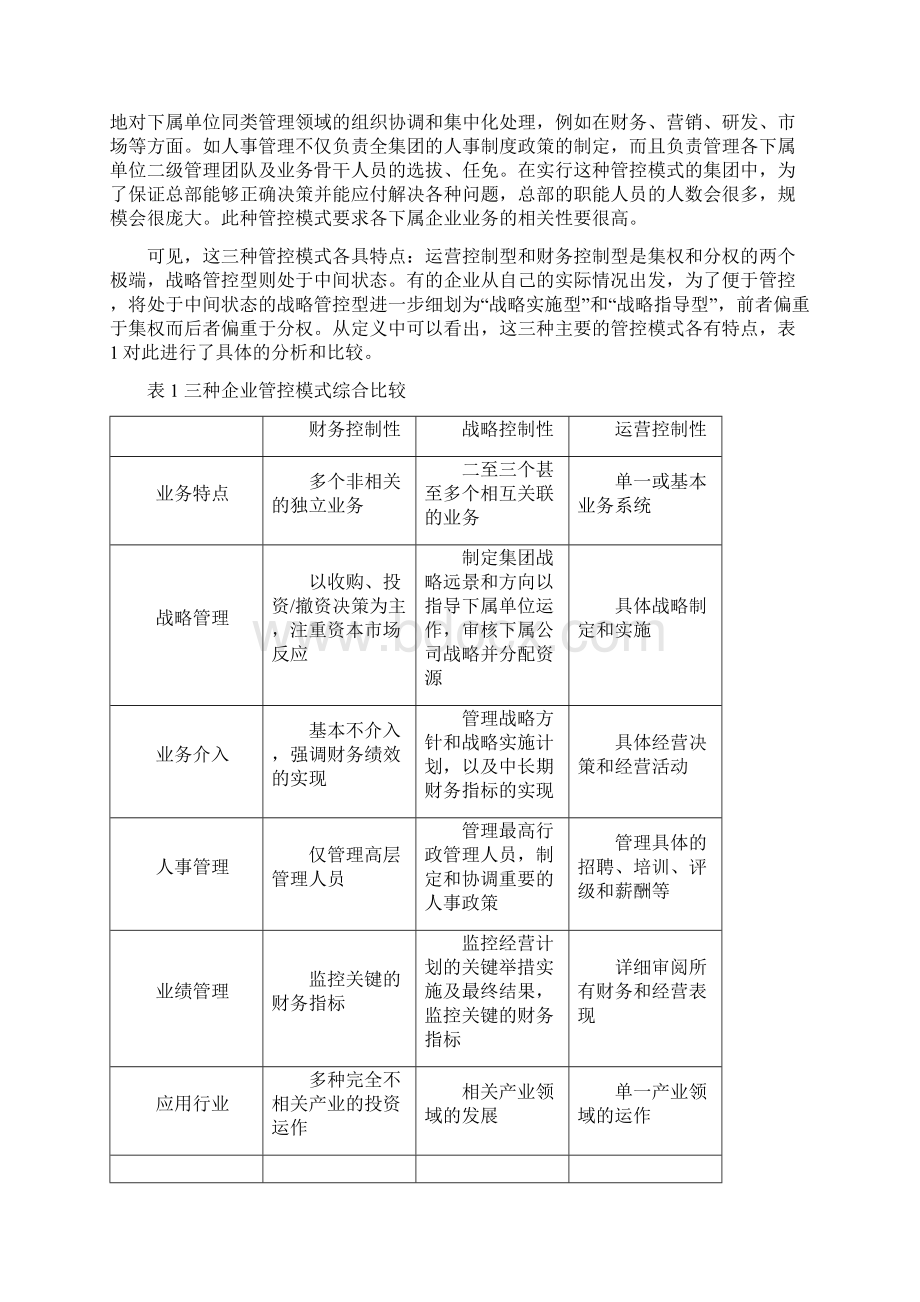 完整版集团化管控模式设计方案新Word格式文档下载.docx_第3页