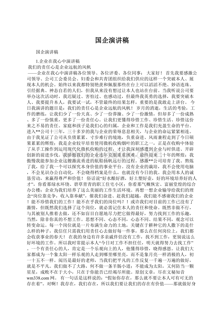 国企演讲稿Word文档格式.docx_第1页