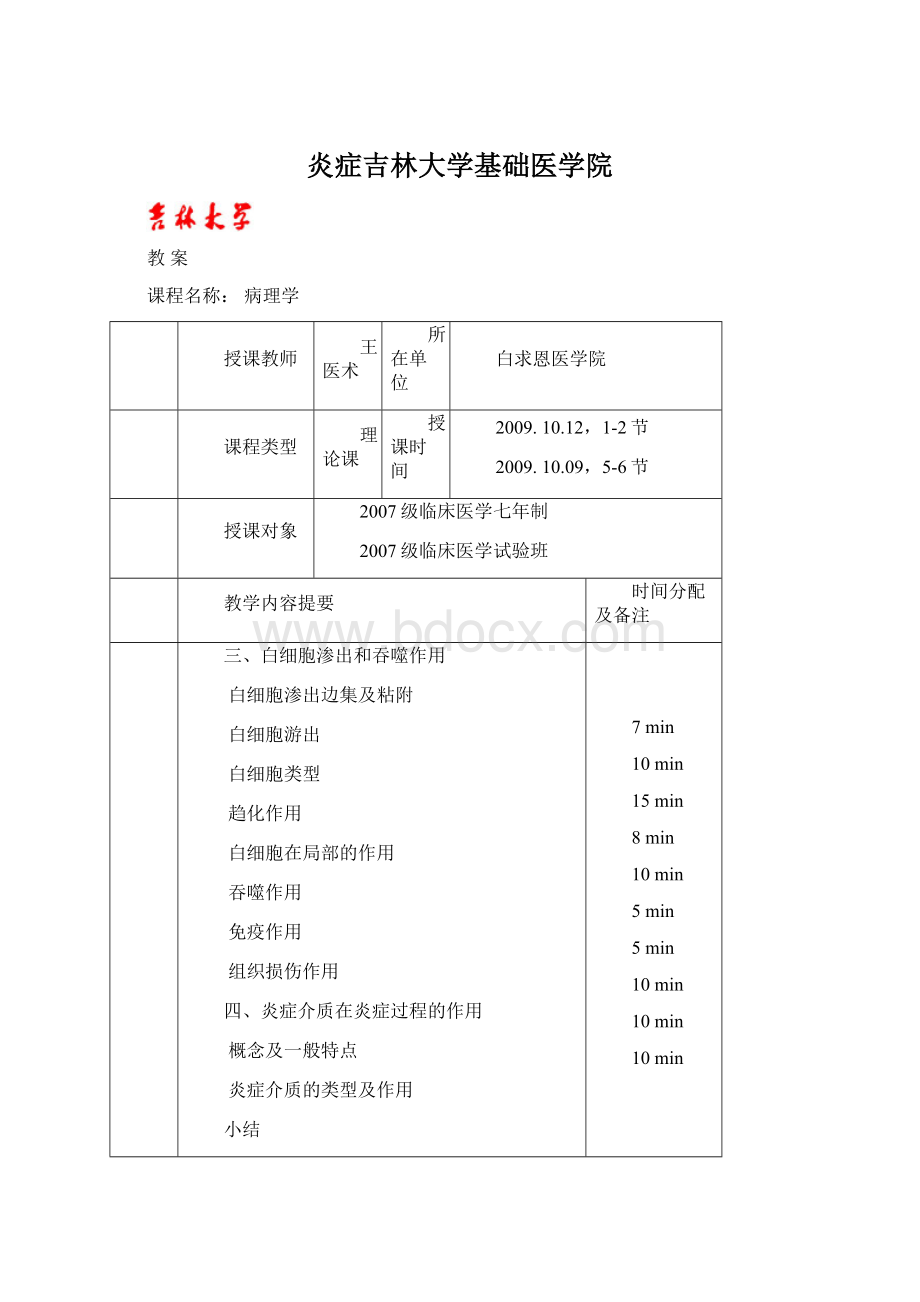 炎症吉林大学基础医学院Word文档格式.docx