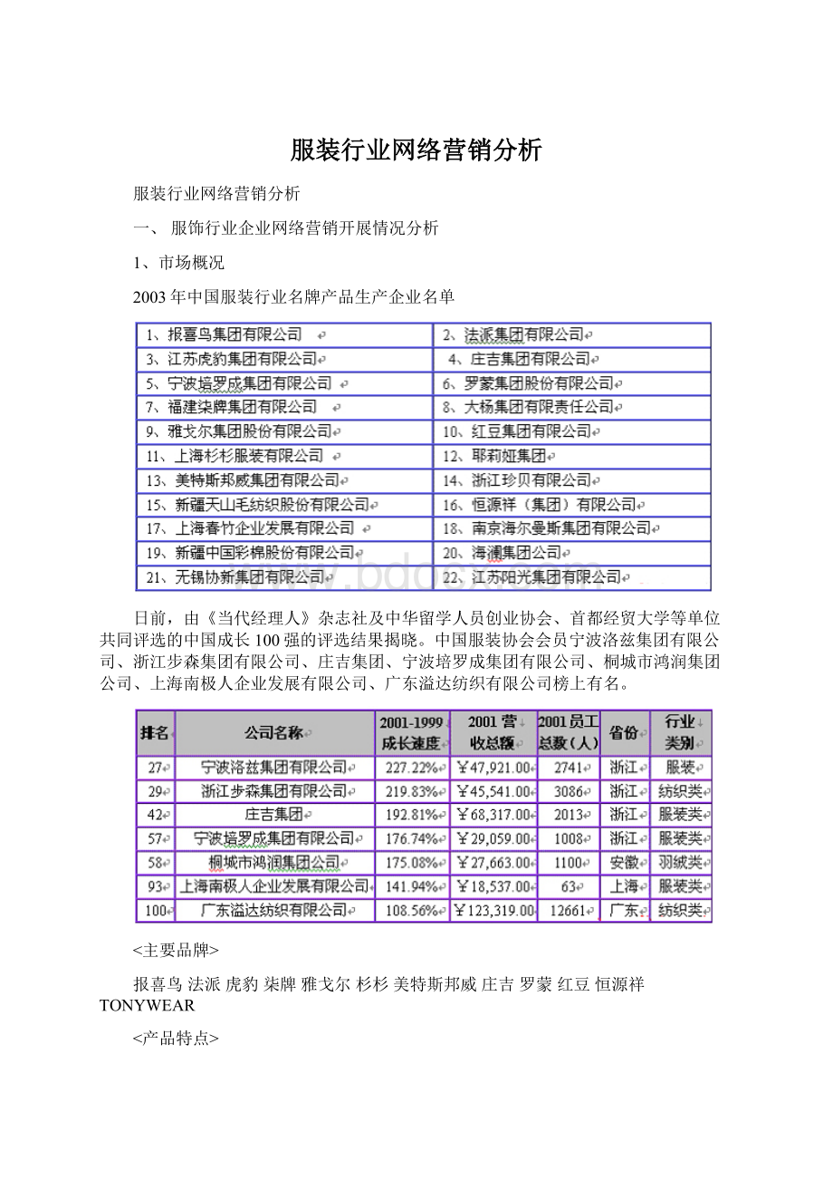 服装行业网络营销分析.docx