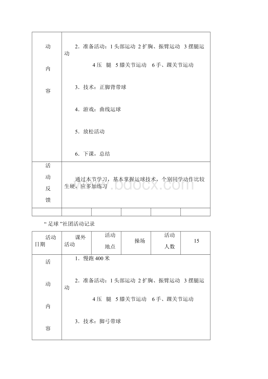 小学足球活动记录36692Word文档格式.docx_第2页