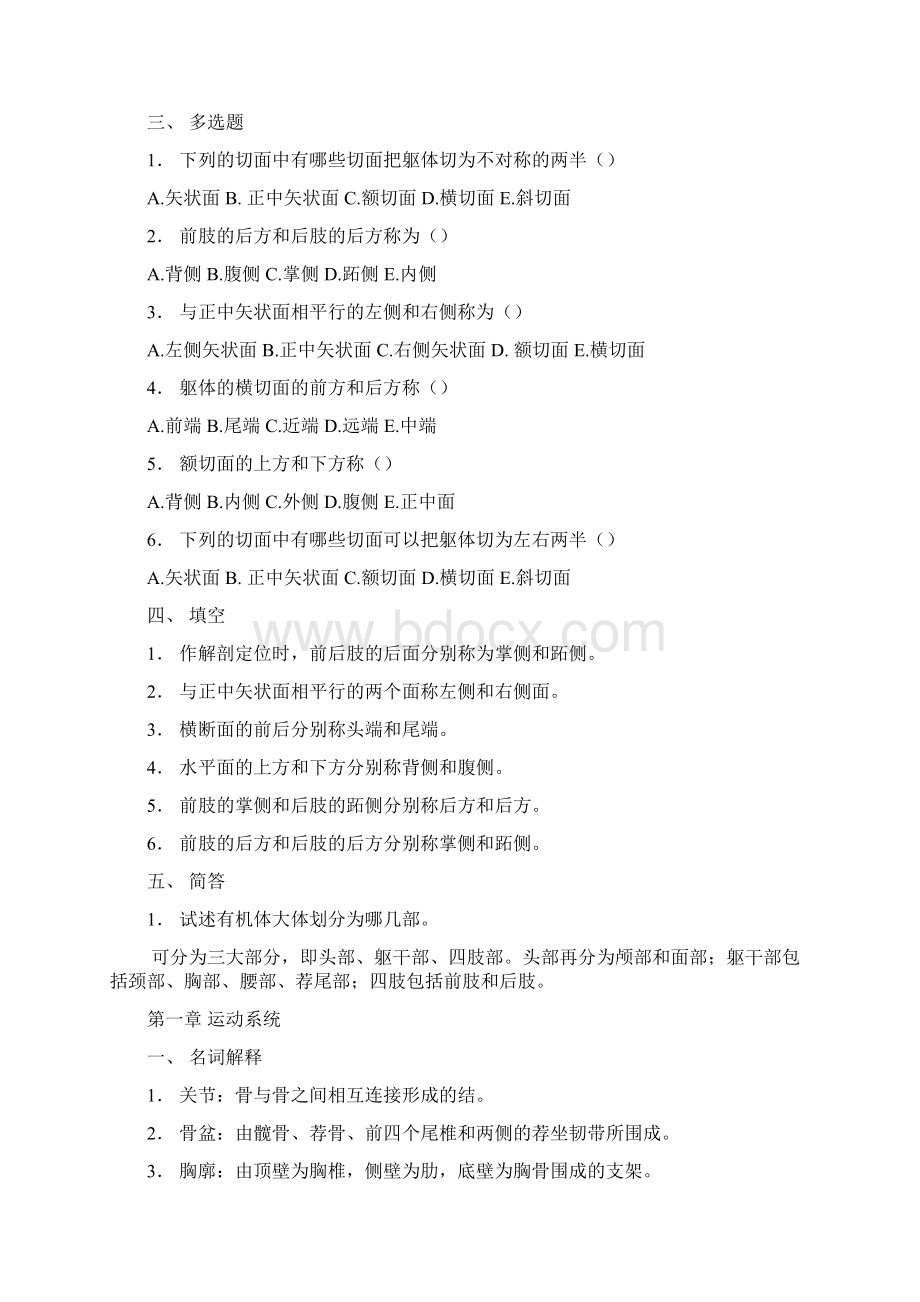 家畜解剖学练习题答案Word格式文档下载.docx_第2页