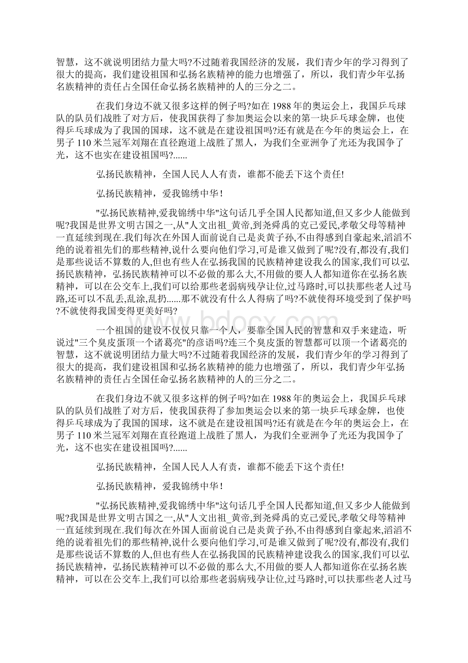 弘扬民族精神爱我锦绣中华docWord格式.docx_第3页