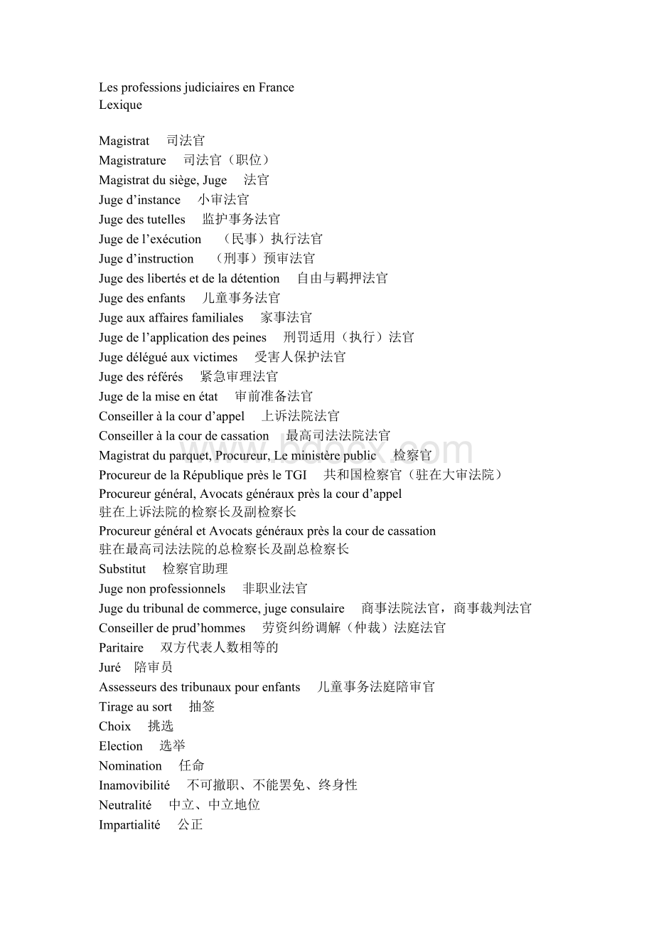 法语法律词汇Word文档格式.docx