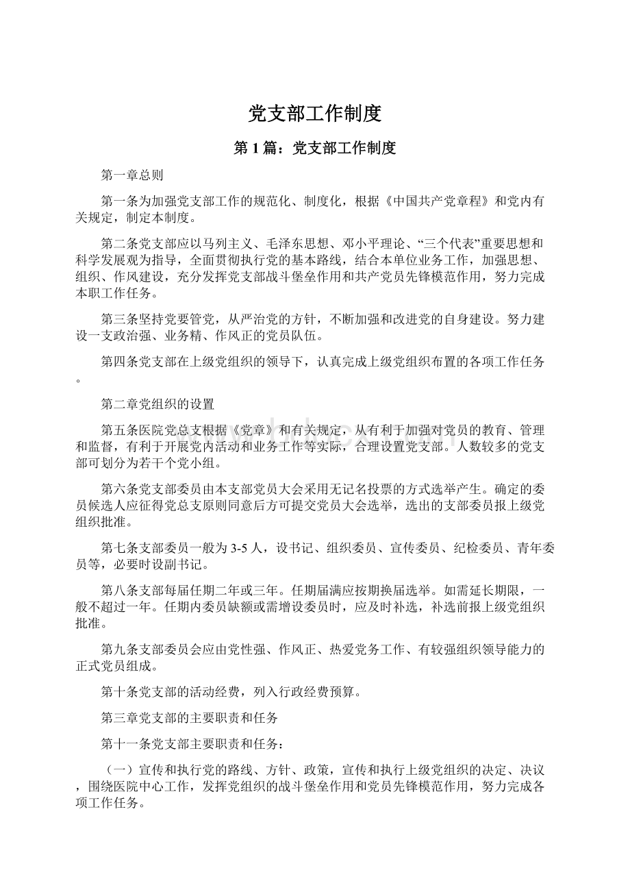 党支部工作制度Word格式文档下载.docx