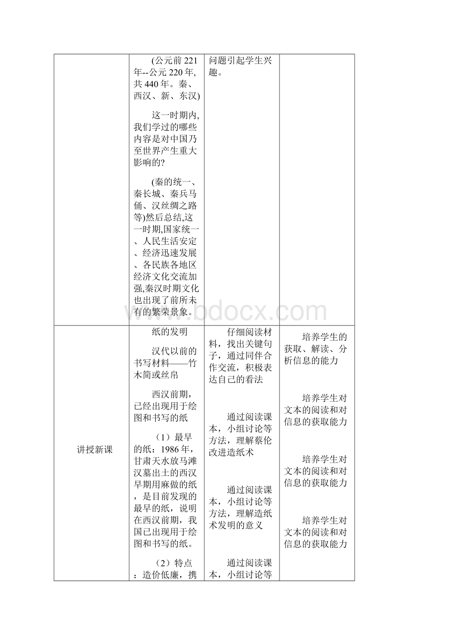 历史与社会八上35《昌盛的秦汉文化》省优获奖教案Word文档格式.docx_第2页