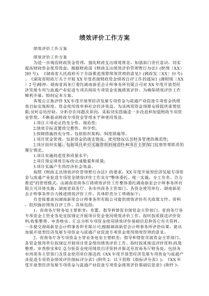 绩效评价工作方案文档格式.docx