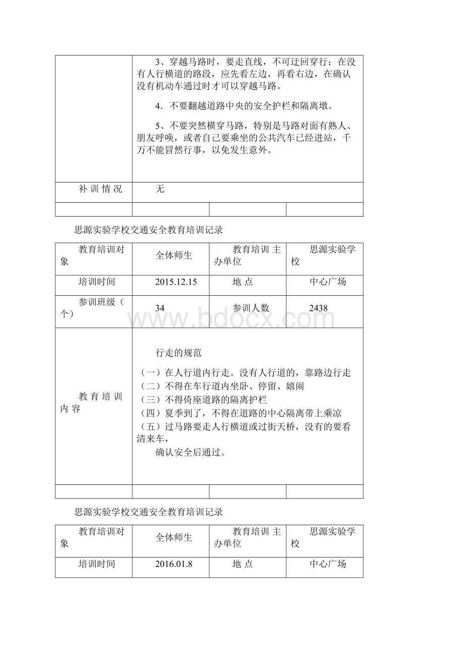 交通安全教育培训记录Word格式.docx_第3页