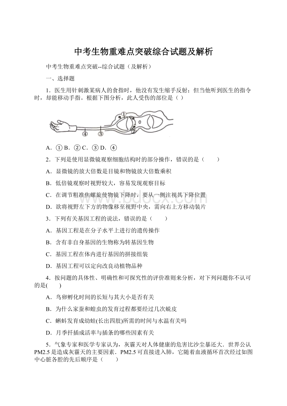 中考生物重难点突破综合试题及解析Word下载.docx