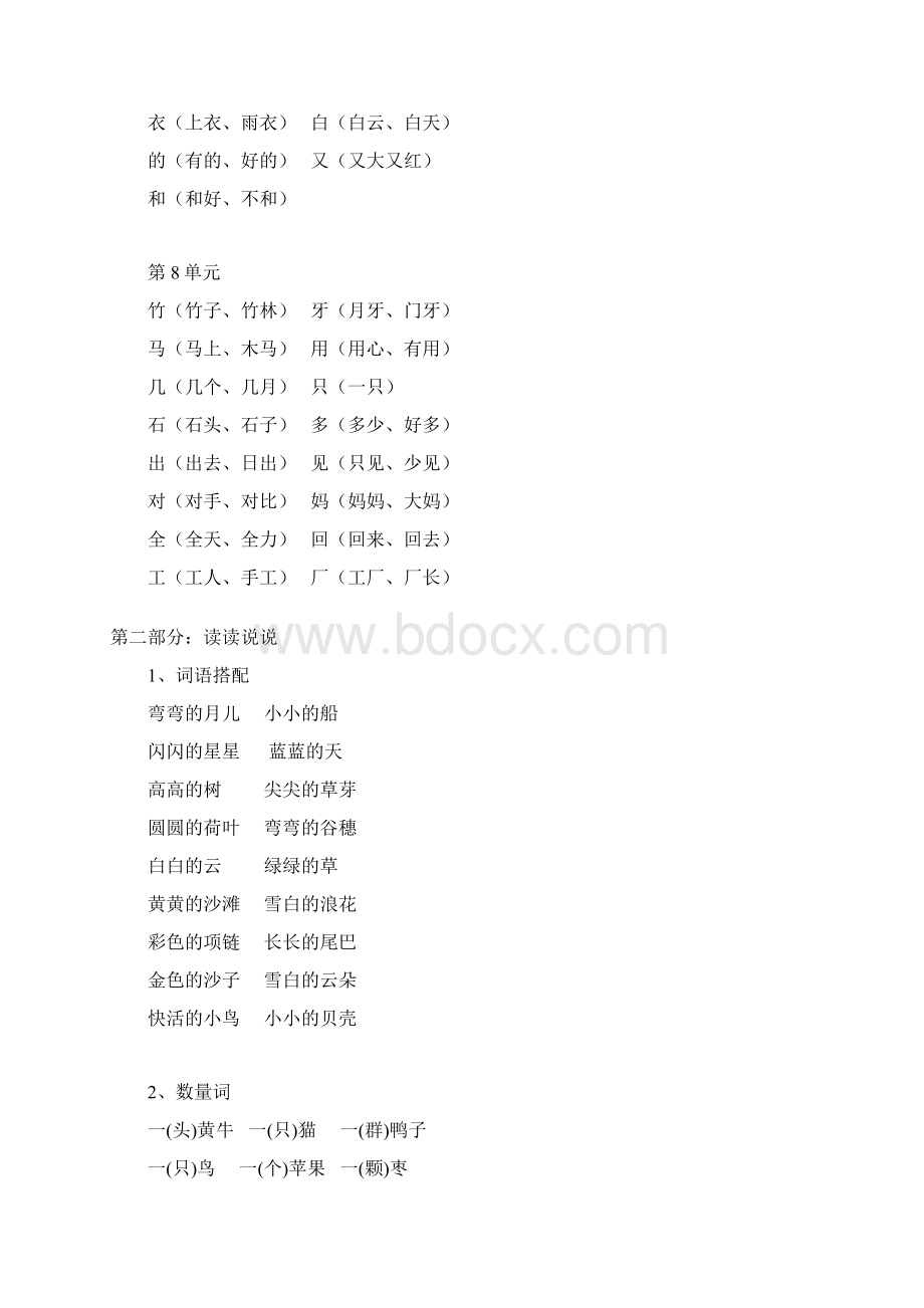 人教版小学一年级语文上册知识点归纳汇总Word文档下载推荐.docx_第3页