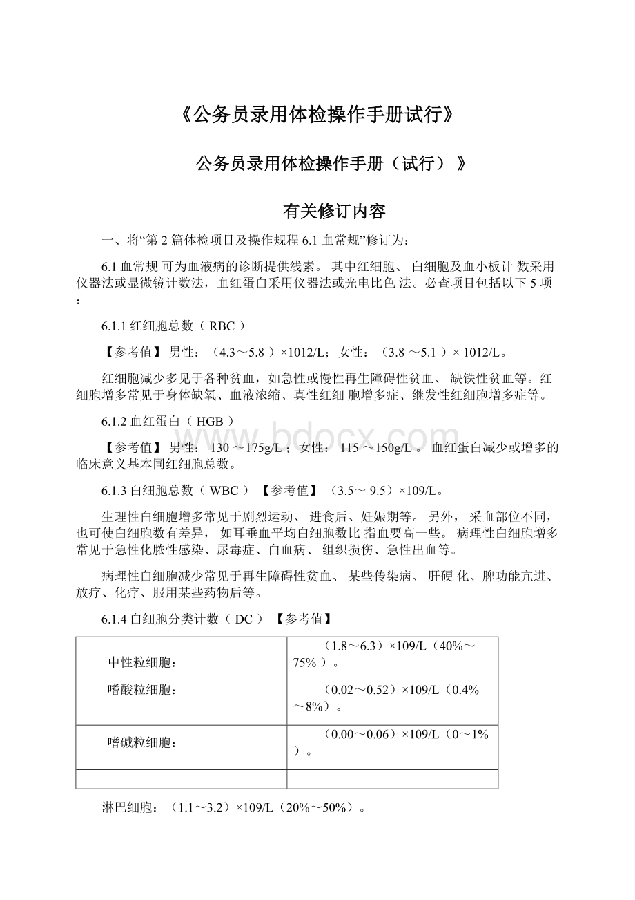 《公务员录用体检操作手册试行》Word文档下载推荐.docx_第1页