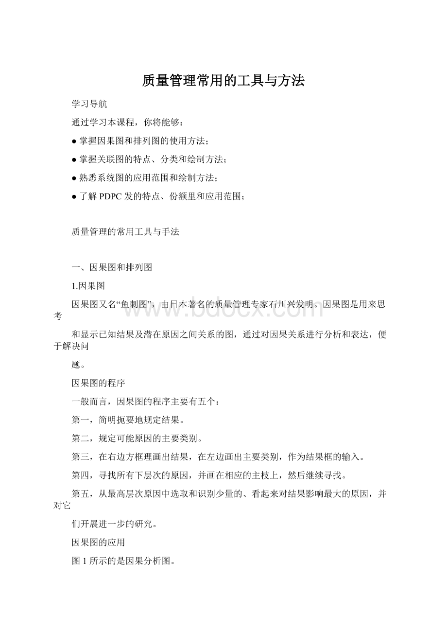 质量管理常用的工具与方法.docx