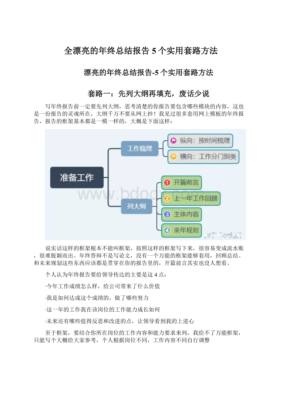 全漂亮的年终总结报告5个实用套路方法.docx_第1页