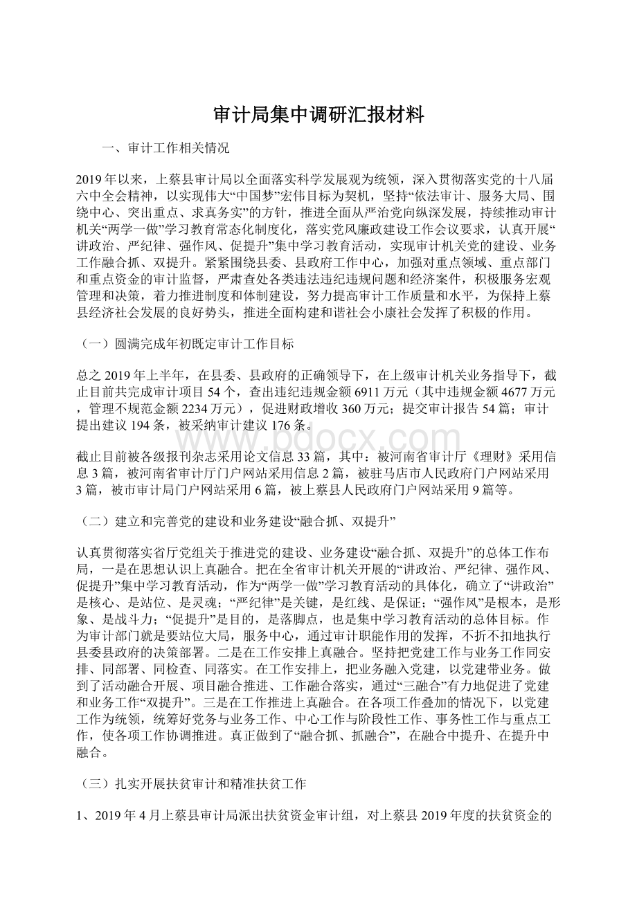 审计局集中调研汇报材料.docx_第1页