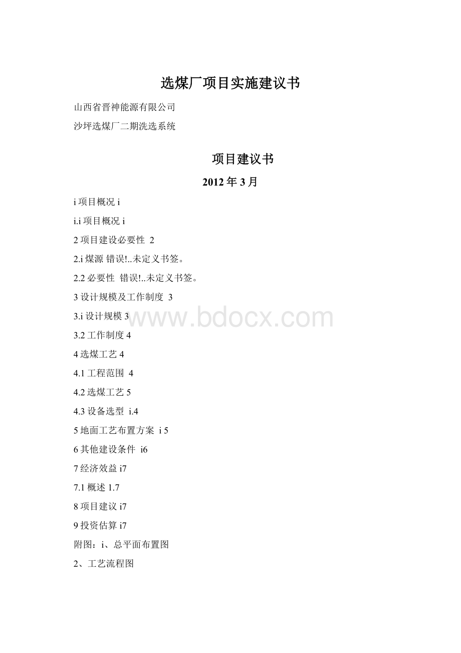 选煤厂项目实施建议书.docx