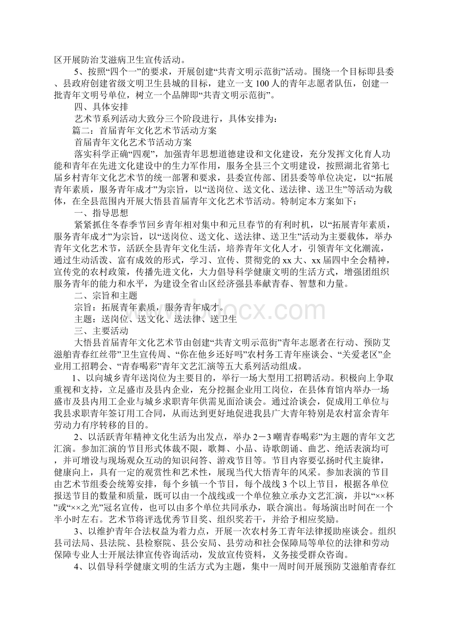 首届青年文化艺术节活动方案相关范文Word下载.docx_第2页