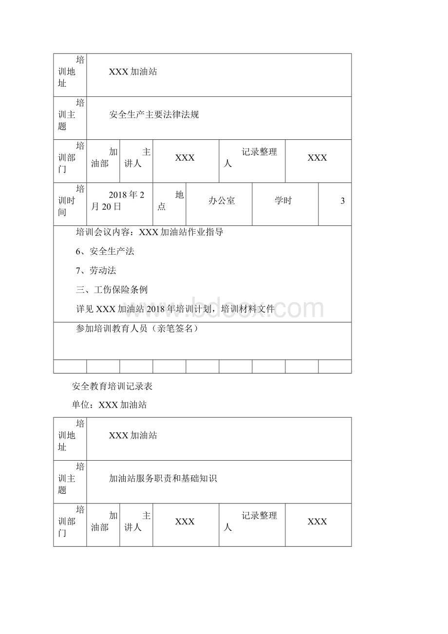 最新加油站安全教育培训记录表17.docx_第2页