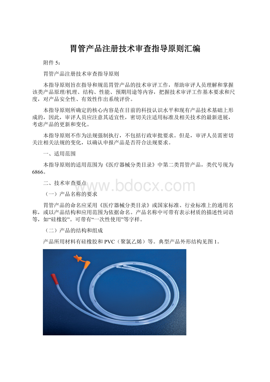 胃管产品注册技术审查指导原则汇编文档格式.docx