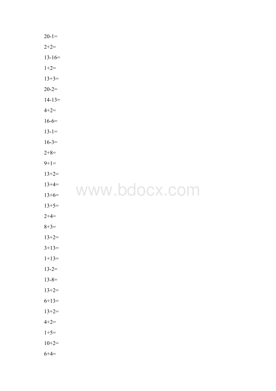 学前班加减法口算数学练习题doc.docx_第2页