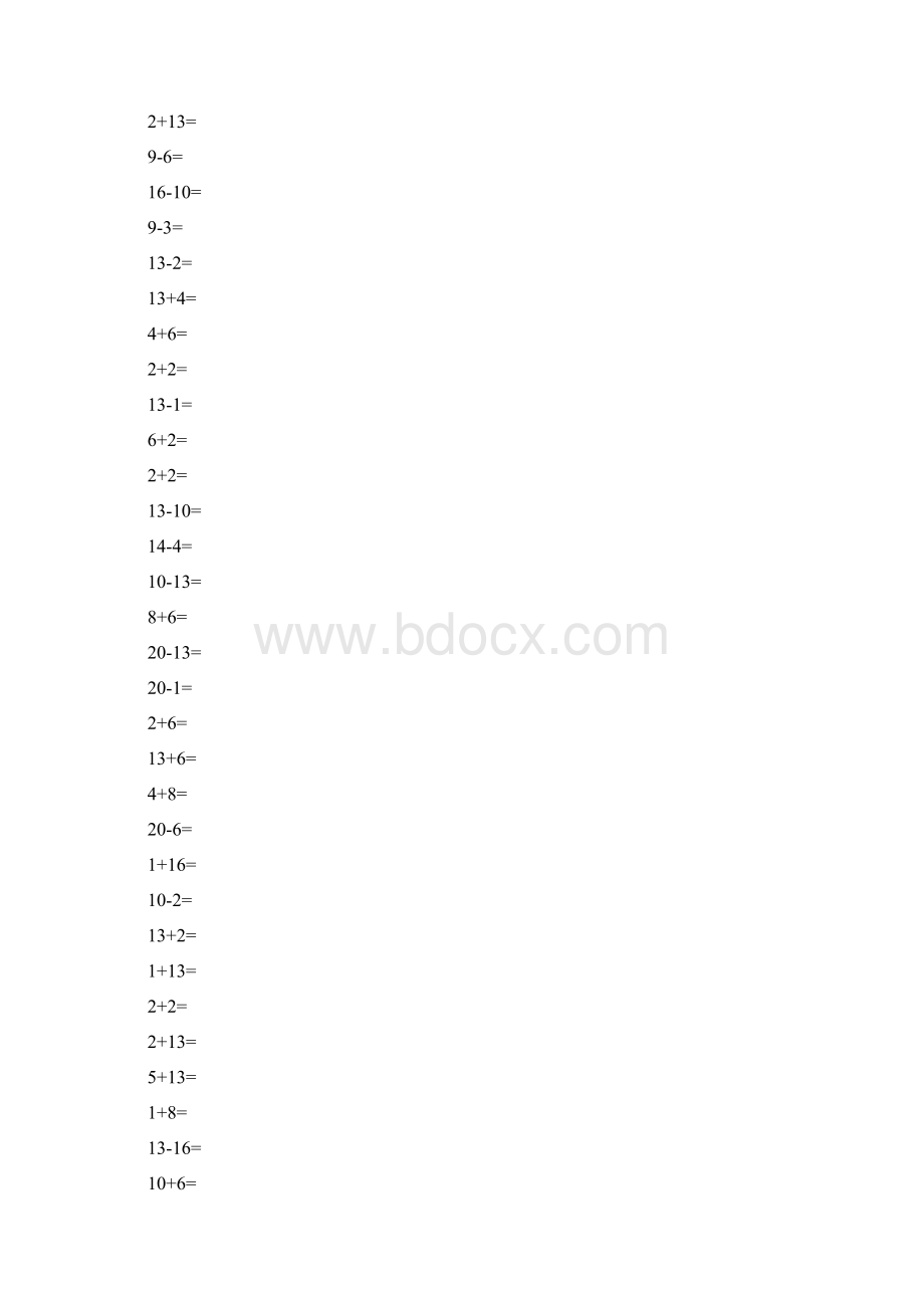 学前班加减法口算数学练习题doc.docx_第3页