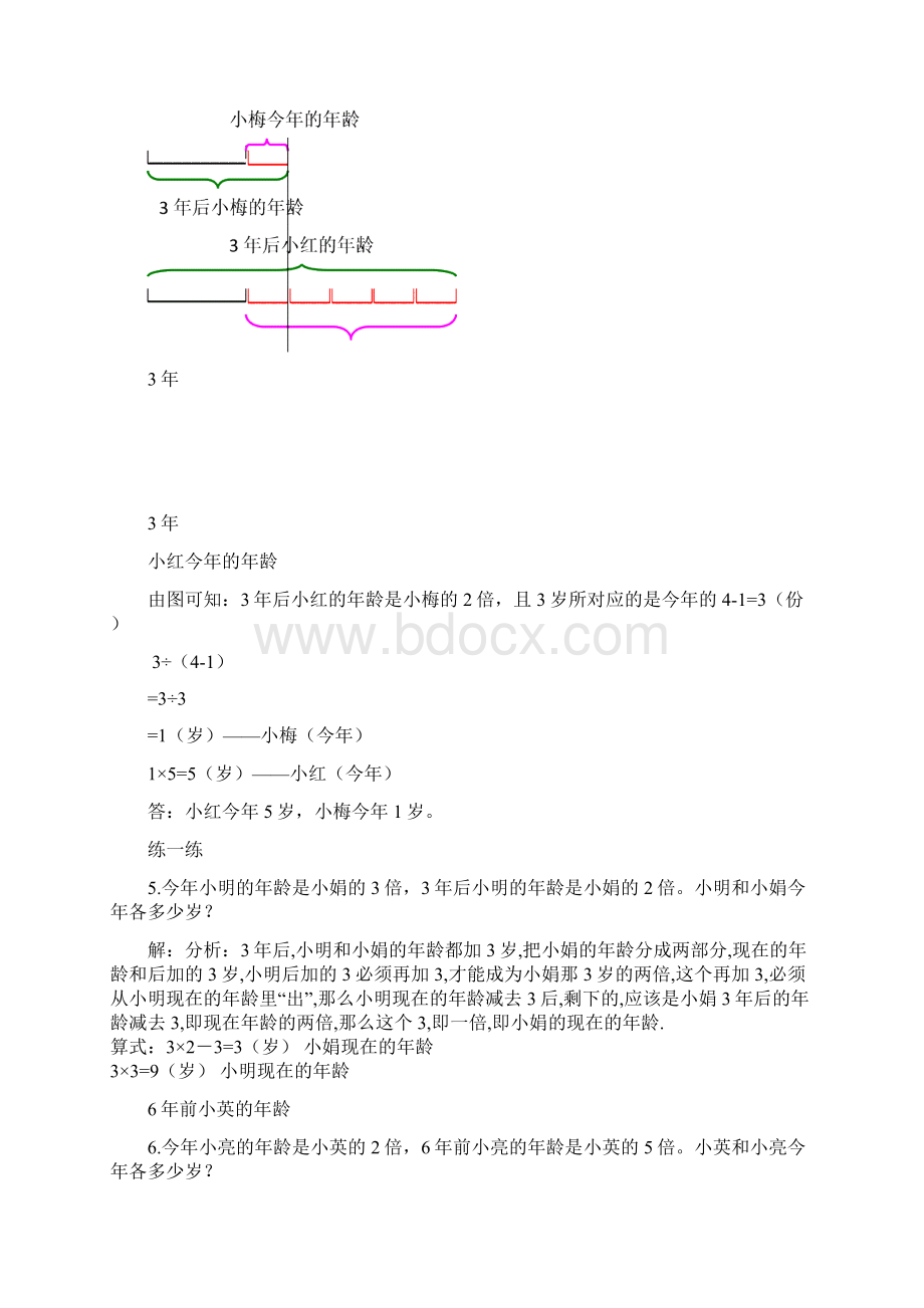 五年级奥数年龄问题讲座及练习Word文档格式.docx_第3页