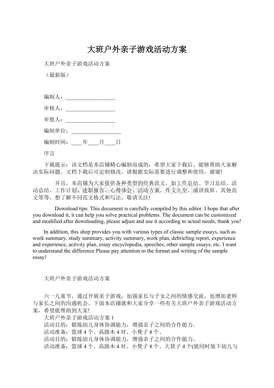 大班户外亲子游戏活动方案Word格式.docx_第1页