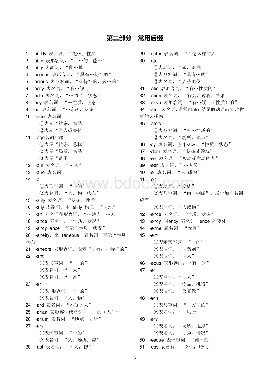 英语常用词根词缀表(排版整齐)资料下载.pdf_第3页