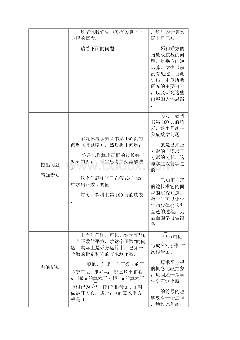 最新人教版七年级数学初一下册第六章实数单元教案设计含教学反思.docx_第2页