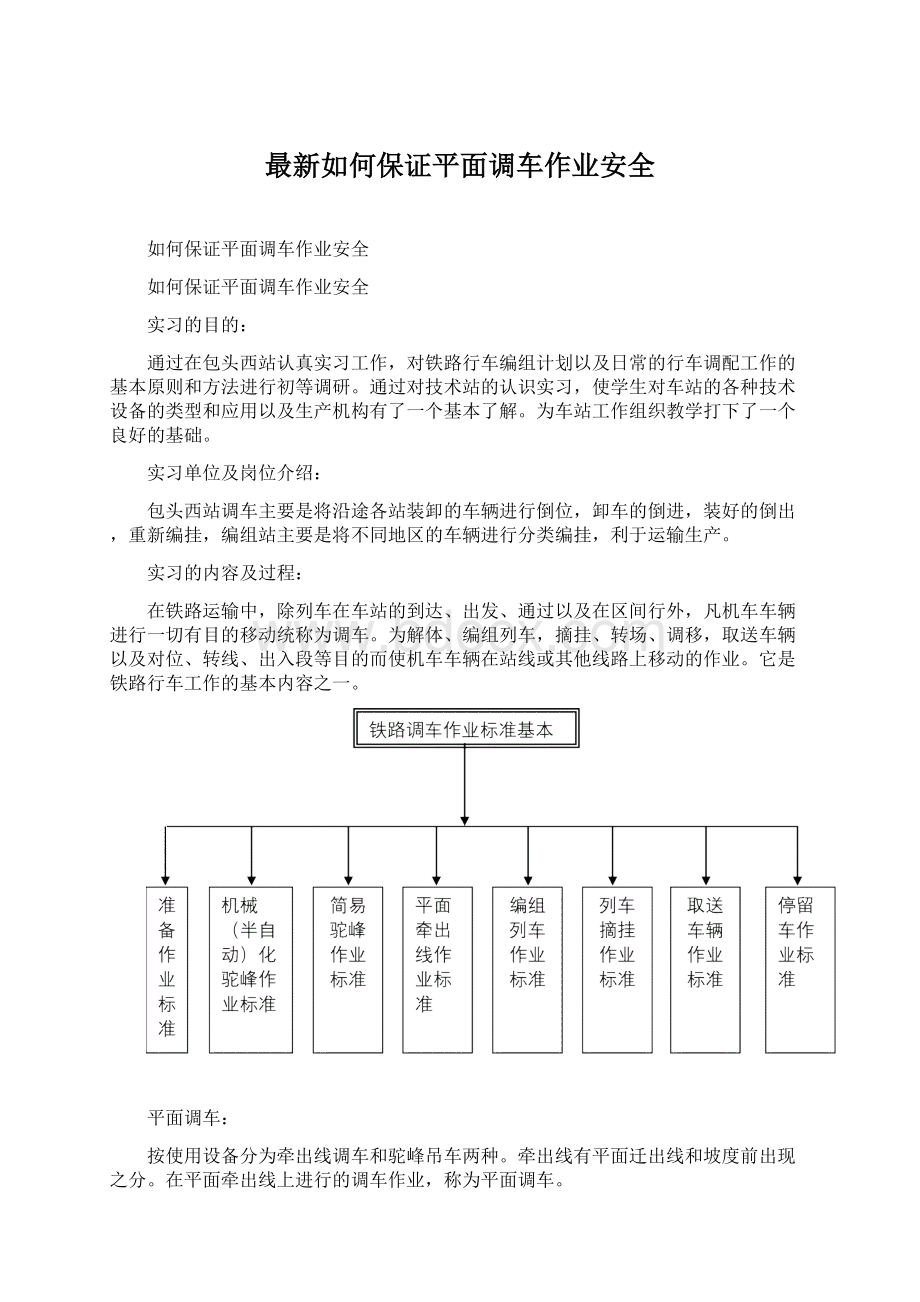 最新如何保证平面调车作业安全Word文件下载.docx_第1页