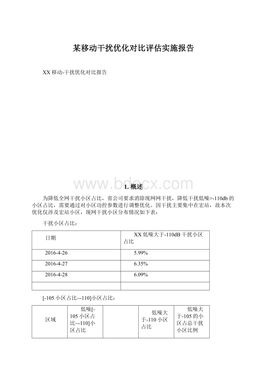 某移动干扰优化对比评估实施报告.docx