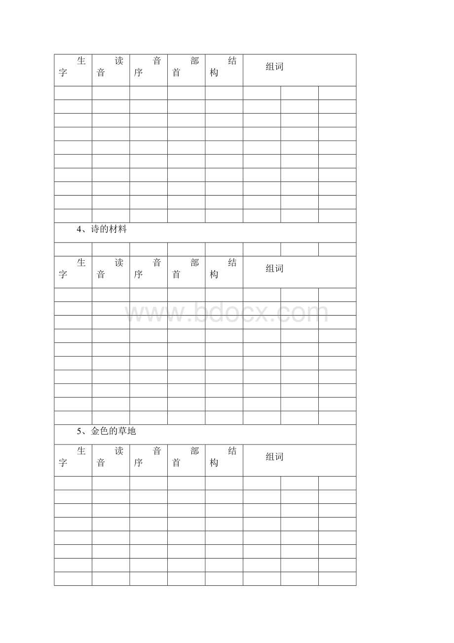 三年级上册生字和多音字学习表.docx_第2页