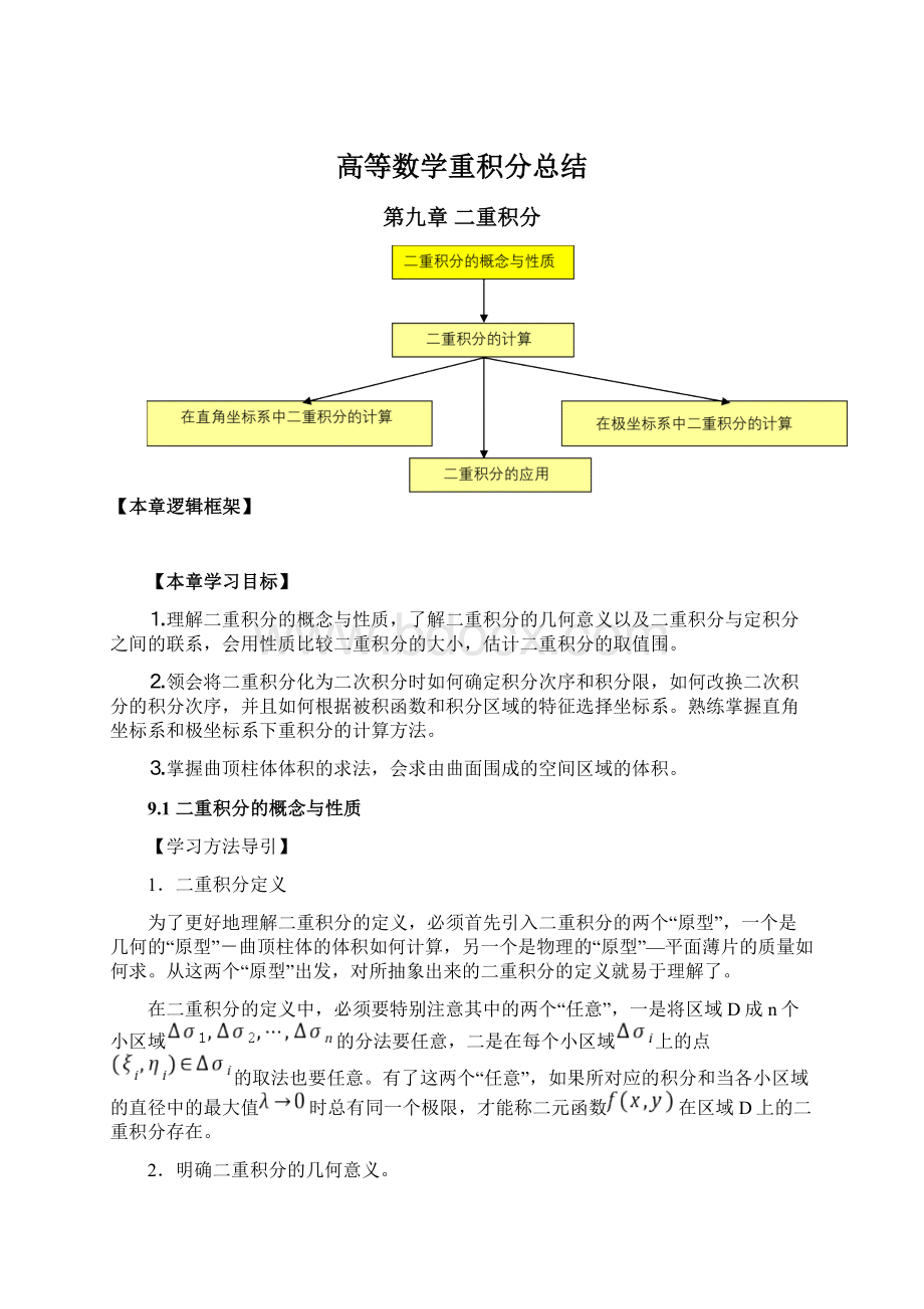 高等数学重积分总结.docx