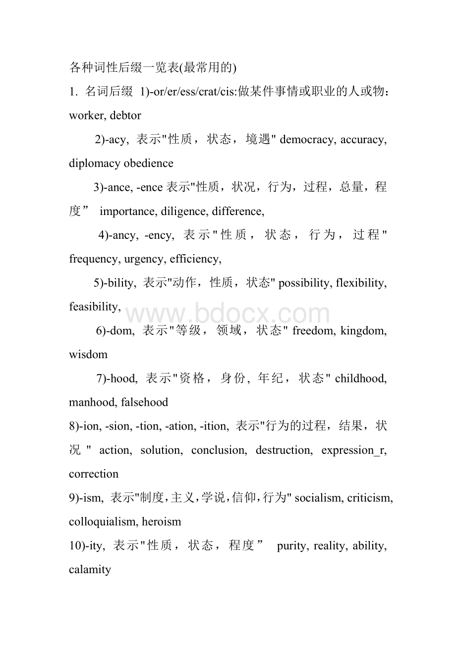 各种词性后缀一览表(最常用的)文档格式.doc